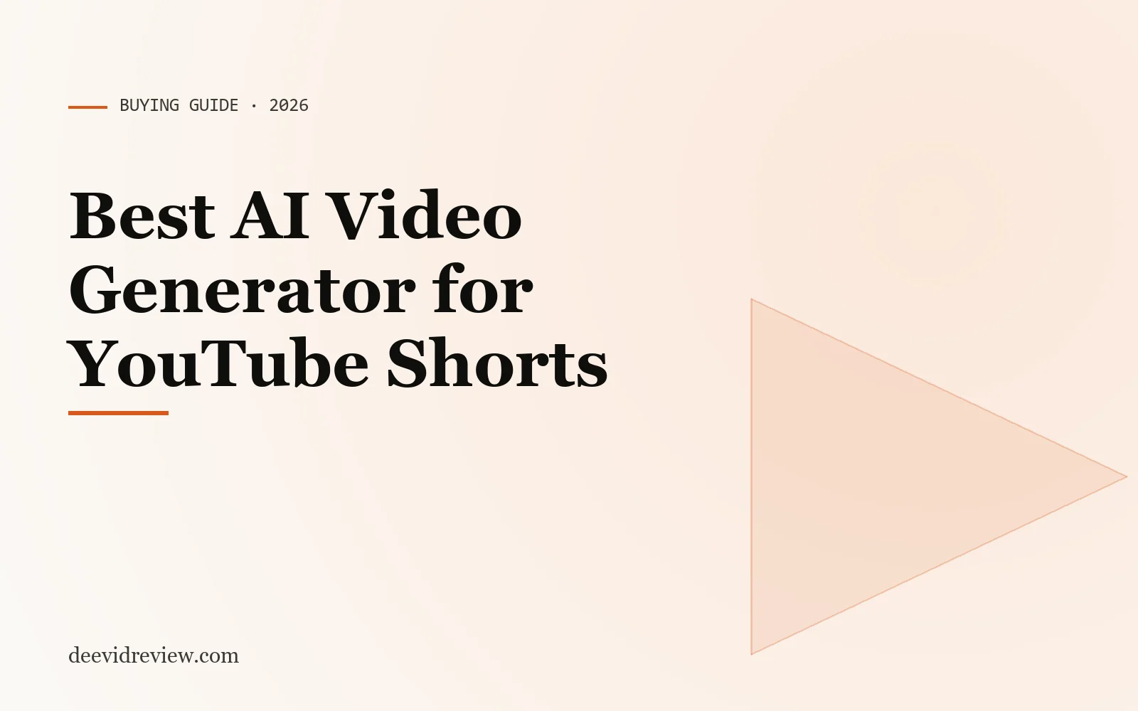 Hero image for "Best AI Video Generator for YouTube Shorts (2026)"
