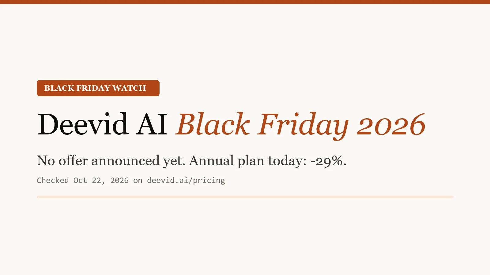 Hero image for "Deevid AI Black Friday 2026: Worth Waiting?"