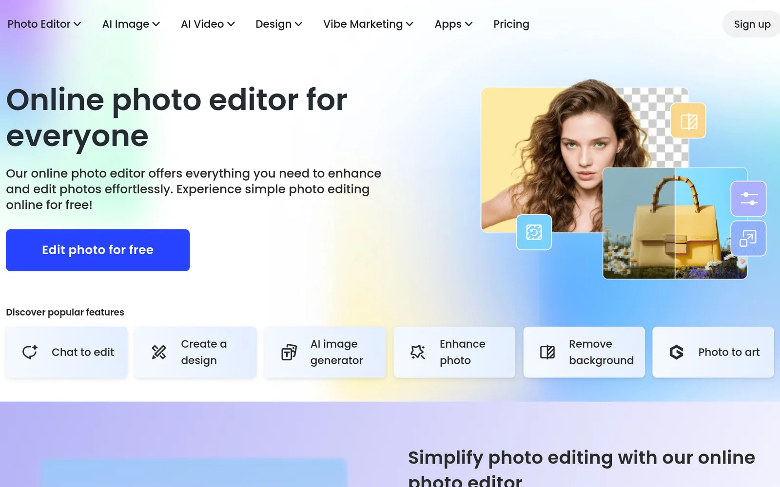 Fotor homepage screenshot