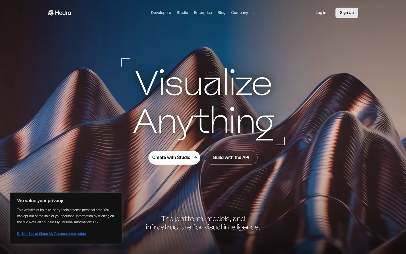 Hedra homepage screenshot