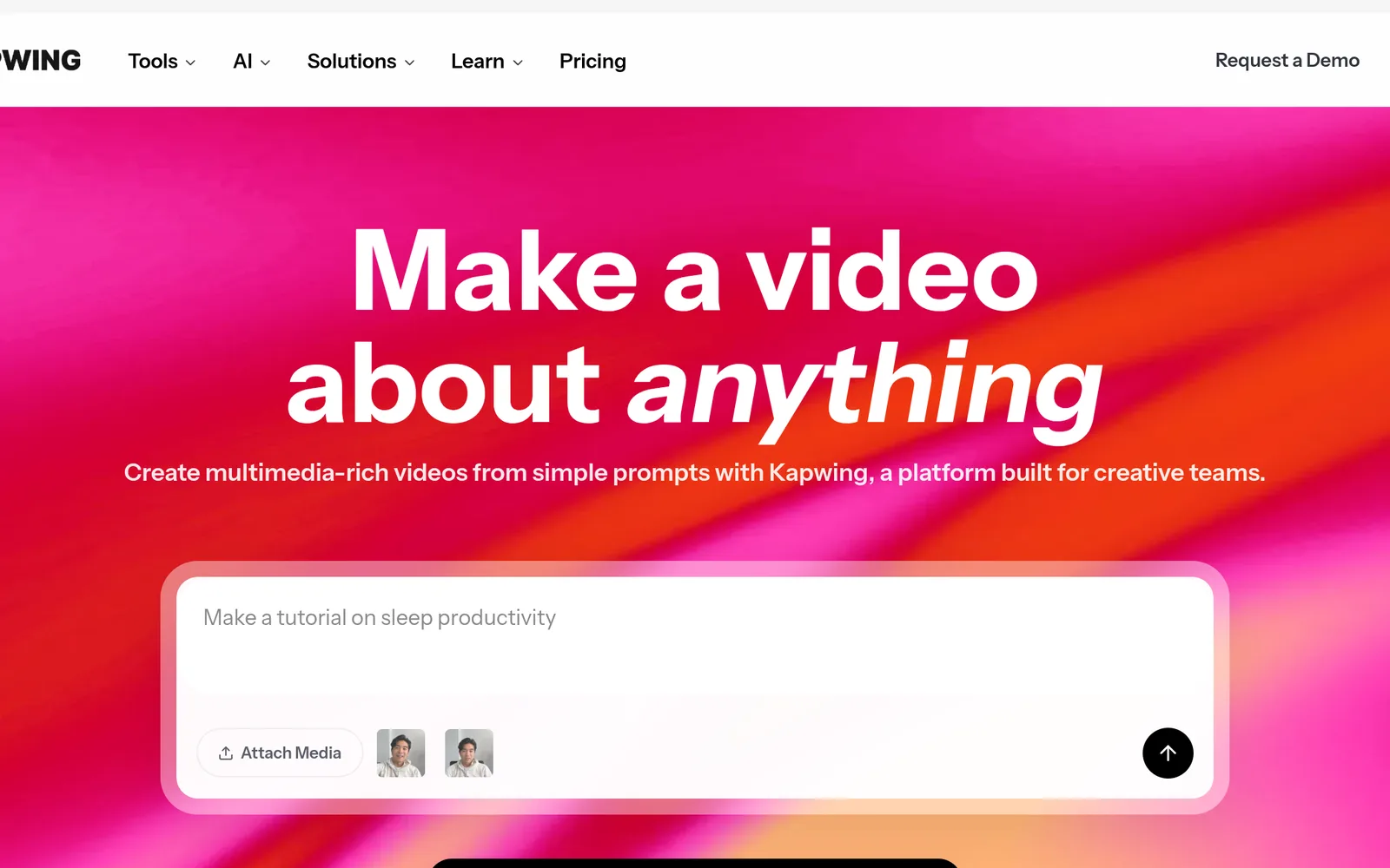 Kapwing homepage screenshot